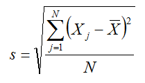 Equation for standard deviation